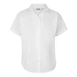 Fitted Short Sleeve, Non Iron Revere Collar Blouse - Twin Pack