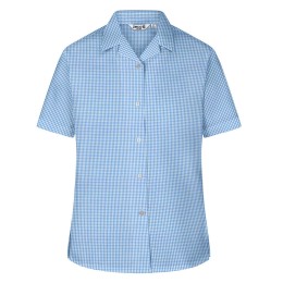 Checked Short Sleeve, Non Iron Revere Collar Blouse - Twin Pack (MTO)