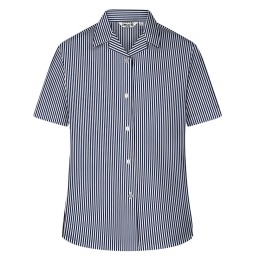Printed Stripe Short Sleeve, Non Iron Revere Collar Blouse - Twin Pack (MTO)
